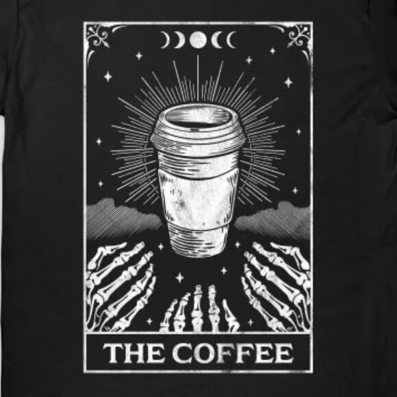 The Coffee Tarot Card Skeleton - Coffee Lover Retro Vintage - Picture 3 of 3